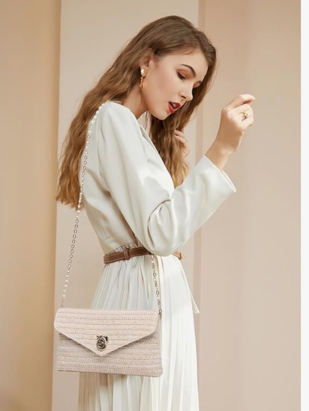 Straw Women Evening Bag Stylish Handbag Shoulder Bag - Picture 2 of 9